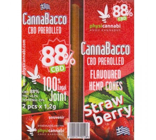 CANNABACCO - CBD PREROLLED FLAVOURED HEMP CONES  Strawberry