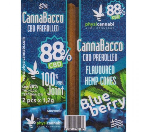 CANNABACCO - CBD PREROLLED FLAVOURED HEMP CONES Blueberry