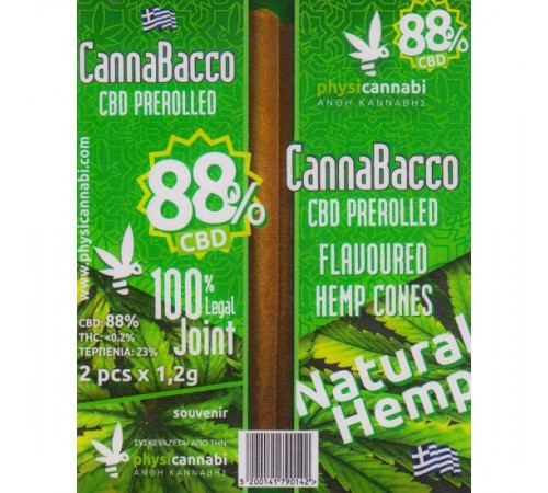CANNABACCO - CBD PREROLLED FLAVOURED HEMP CONES Natural