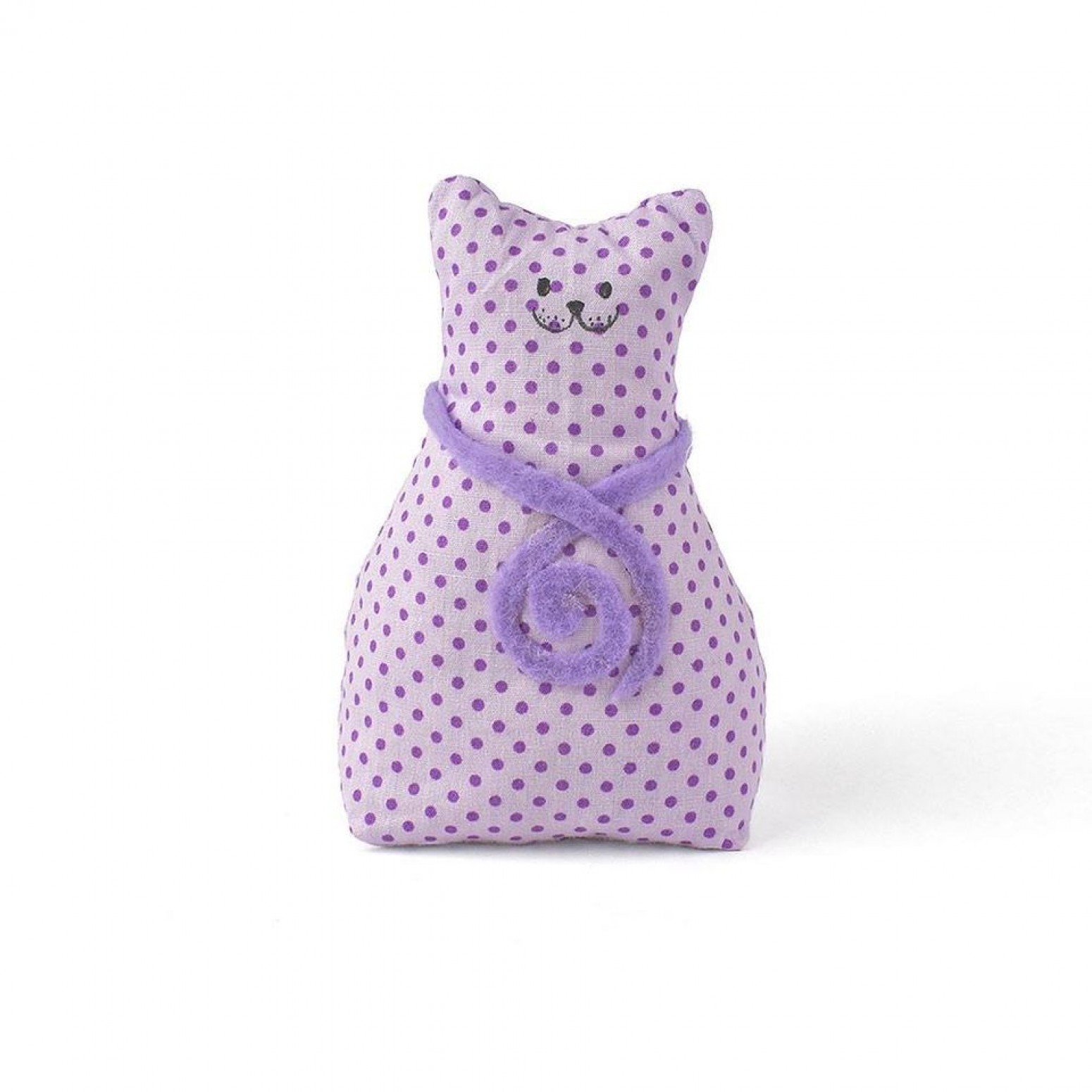 Doll with lavender blossom - kitten hanging