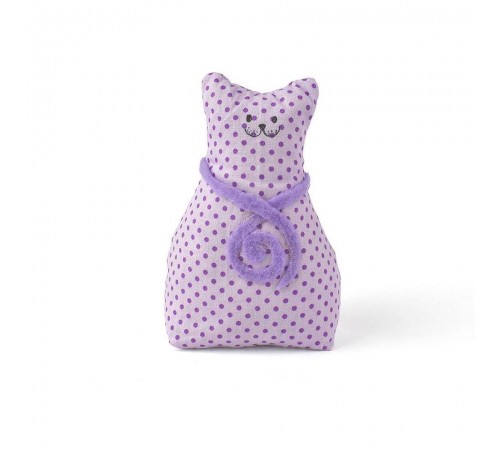 Doll with lavender blossom - kitten hanging